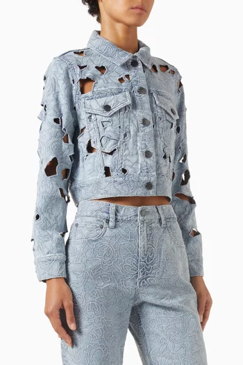 Chloe Embroidered Jacket in Denim