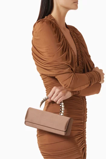 Malika Top-handle Clutch in Satin