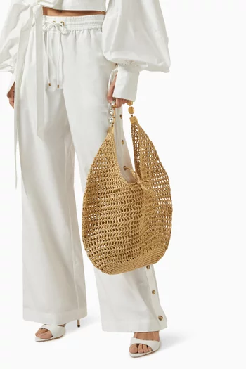 Large Crochet Tote Bag in Raffia
