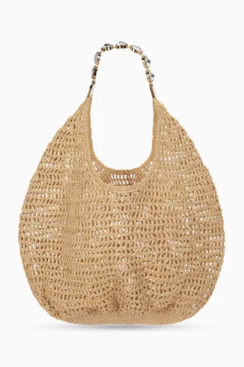 Large Crochet Tote Bag in Raffia