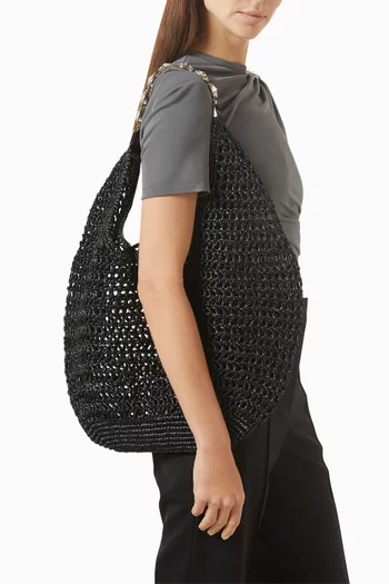 Large Crochet Tote Bag in Raffia