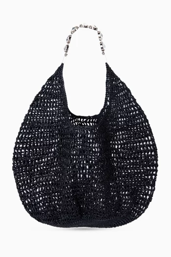 Large Crochet Tote Bag in Raffia