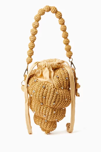 Seashell Shoulder Bag in Raffia