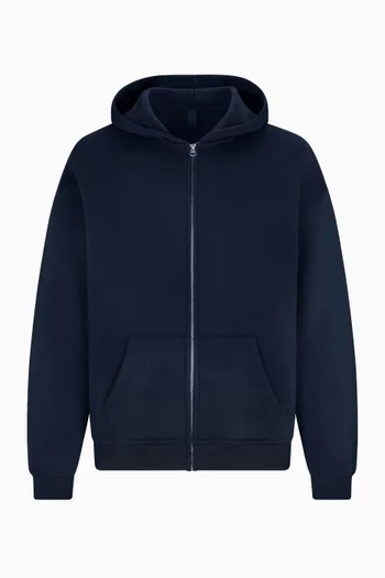 Relaxed Zip Hoodie in Cotton-fleece