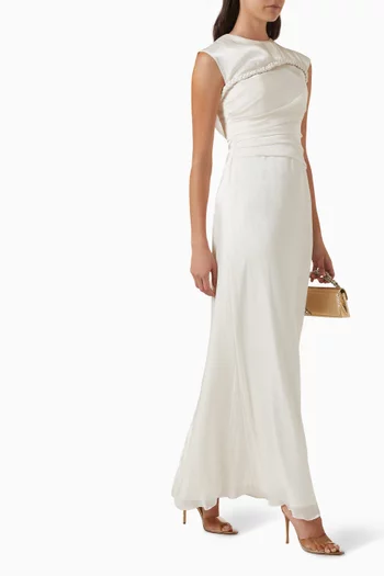Rue Embellished Dress in Satin