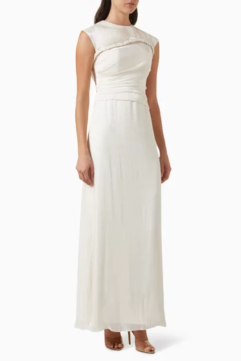 Rue Embellished Dress in Satin
