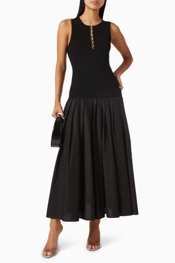 Rendana Button Skirt in Viscose Blend
