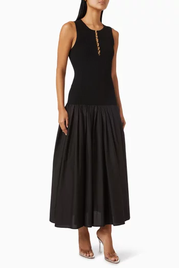 Rendana Button Skirt in Viscose Blend