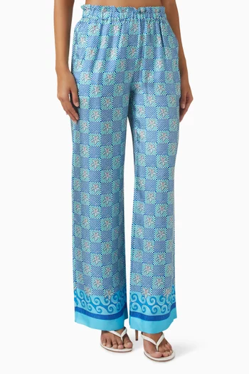 Palenta Printed Pants in Silk