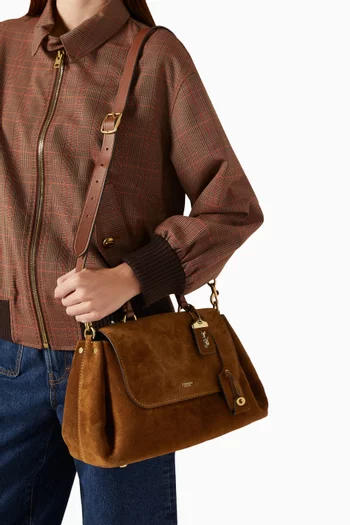Slouchy Rogue Top Handle Bag in Suede