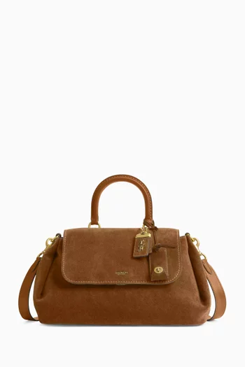 Slouchy Rogue Top Handle Bag in Suede