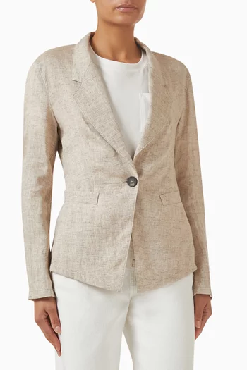 Single-breasted Blazer in Linen Blend