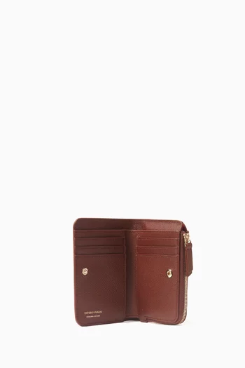 Bifold Zip Wallet in Leather