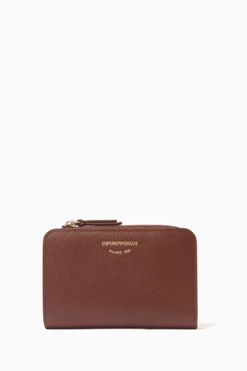 Bifold Zip Wallet in Leather
