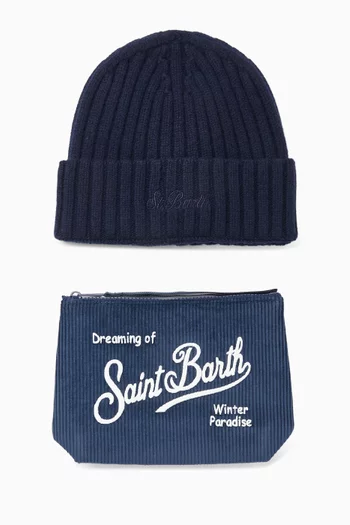Knitted Hat & Pouch Set