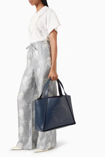Studded-logo Tote Bag in Grainy Alter Leather