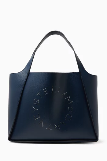 Studded-logo Tote Bag in Grainy Alter Leather