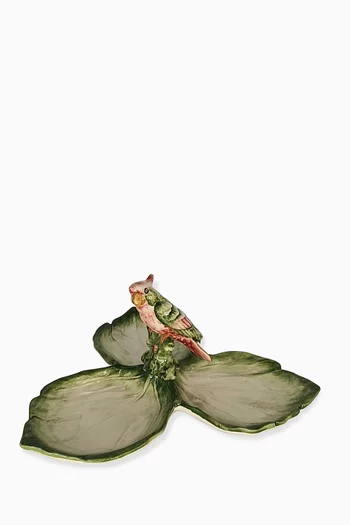 Radicchio Parrot Dish in Hand-painted Ceramic
