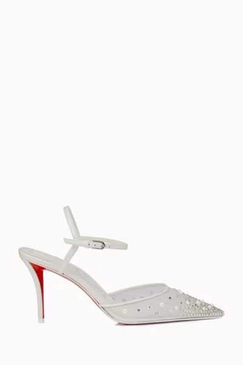 Miss Z Strass Riviera 80 Slingback Pumps in Mesh & Nappa Leather