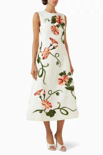 Cleo Appliqué Floral Midi Dress