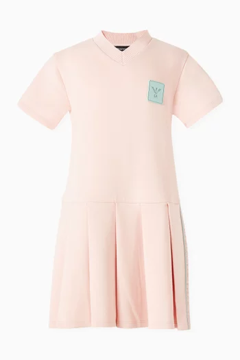 Logo-patch Pleated Dress