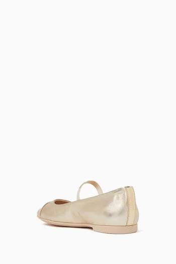 Logo Text Ballerina Sandals