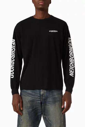 Logo Long Sleeve T-shirt in Cotton