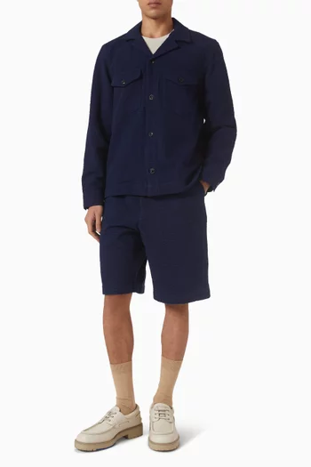 Jean Baptiste Overshirt in Cotton Seersucker
