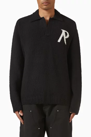 Logo Polo T-shirt in Bouclè Knit