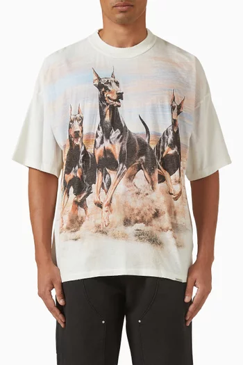 Western Dobermans T-shirt in Cotton