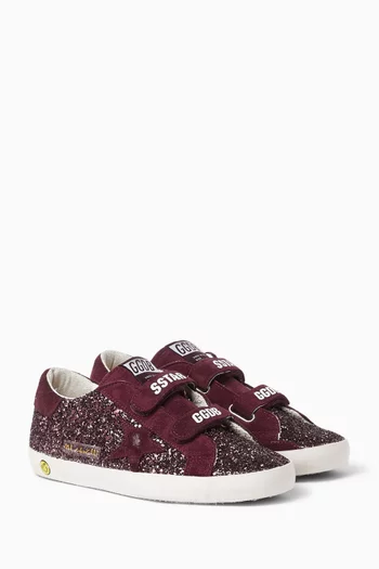 Old School Sneakers in Glitter & Suede