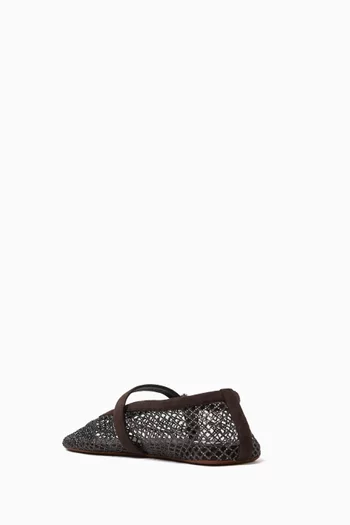 Fishnet Ballet Flats in Crystal Mesh