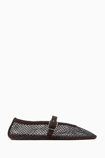 Fishnet Ballet Flats in Crystal Mesh