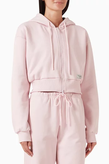 Batwing Zip Sleeve Hoodie in Cotton Fleece