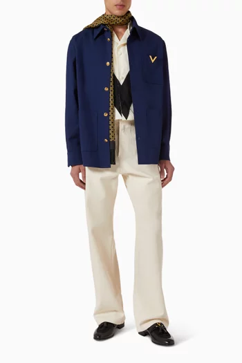 VGold Shirt Jacket in Cotton Gabardine