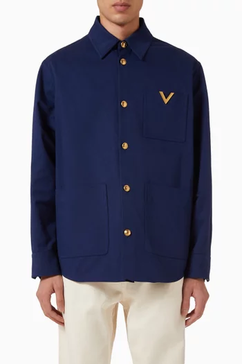 VGold Shirt Jacket in Cotton Gabardine