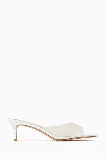 Asmae 55 Mule Sandals in PVC & Leather