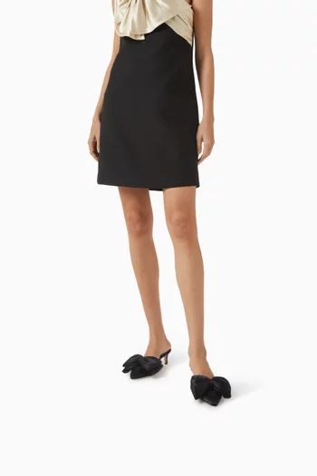 حذاء يولاند مفتوح من الخلف بعقدة وكعب 45 مم حرير ستان