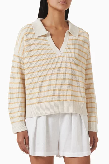 Coastal Polo Sweater in Cotton Blend