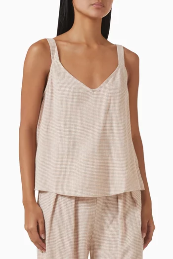 V-neck Cami Top in Linen Blend