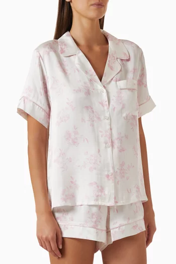 Inez Shirt & Shorts Pyjama Set in Silk