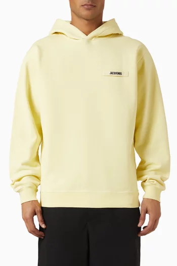 Grosgrain Logo Hoodie in Organic Cotton