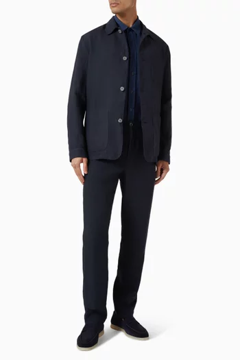 Straight Fit Jacket in Linen
