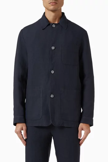 Straight Fit Jacket in Linen