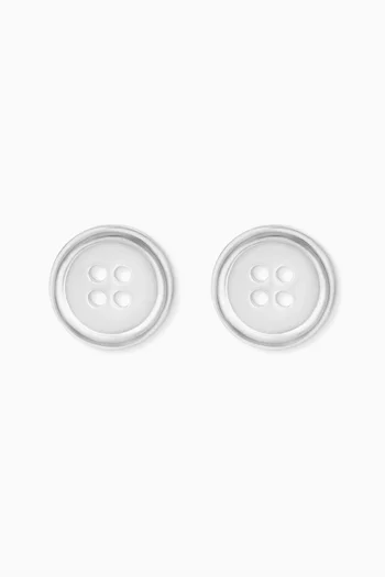 Impressions Button Earrings in 925 Sterling Silver