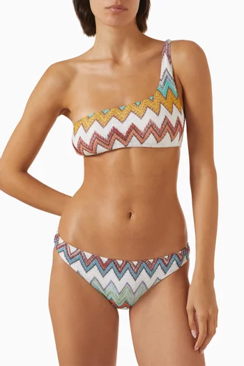 Knit One-shoulder Bikini Set