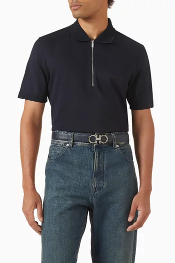 Gancini Reversible Monogram Belt in Leather
