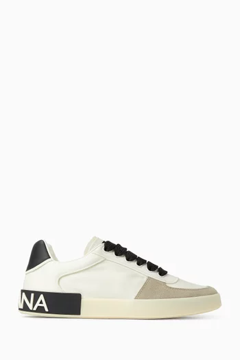 Portofino Low-top Sneakers in Nylon & Calfskin