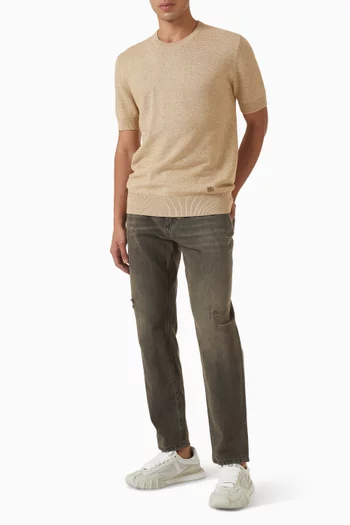 Logo-plaque Distressed Jeans