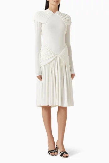 Ruched Dress in Jersey Crepe